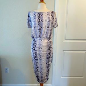 Baukjen Malta Blue Snakeskin Printed Dress Size 4